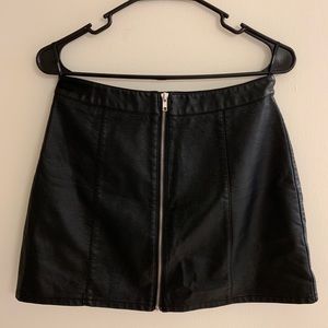 Black faux leather skirt